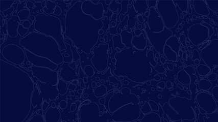 Elegant dark blue background showcases irregular shapes and delicate white outlines, creating a sophisticated abstract pattern that feels both organic and modern.