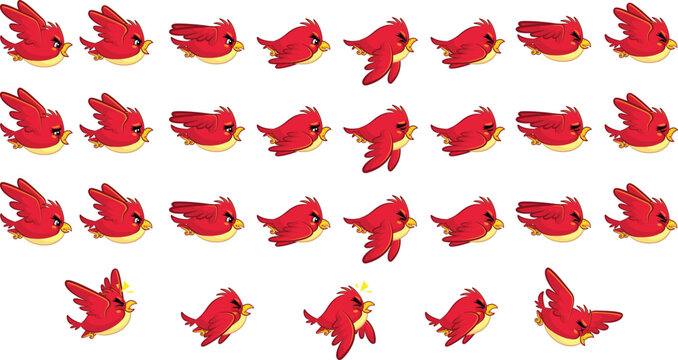 Red Bird Game Sprite Sheets