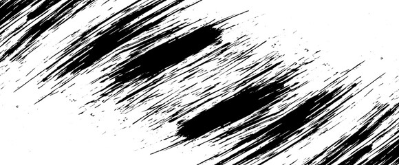 Obraz premium This striking black and white image features bold, diagonal brush strokes creating a dynamic abstract composition, with varied line thickness and textural contrast, adding depth