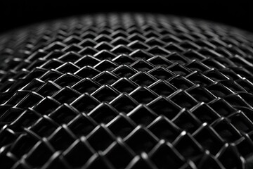 Close-up of a metallic mesh grille