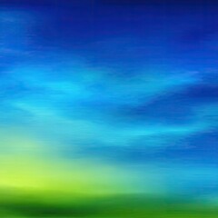 A vibrant display of soft, blended colors, showing a hazy, painted sky transitioning smoothly to a grassy landscape.