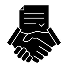 Handshake outline icon. Business contract deal concept. Agreement symbol. Vector illustration isolated on white.