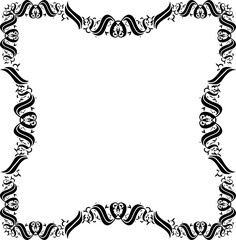 Vintage Ornamental Frame – Elegant Black Vector Border on a transparent background, PNG, 300 DPI