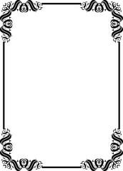 Obraz premium Vintage Ornamental Frame – Elegant Black Vector Border on a transparent background, PNG, 300 DPI