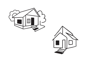 Line art of a house. One line art design. Vector illustration. Editable stroke