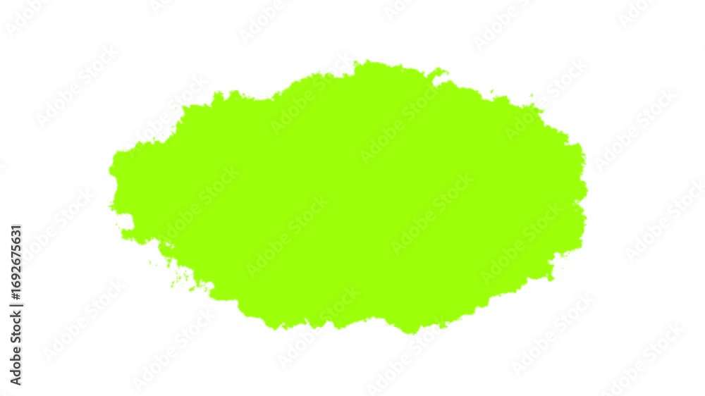 Poster vibrant green abstract organic shape with textured edges on white background dynamic movement concep
