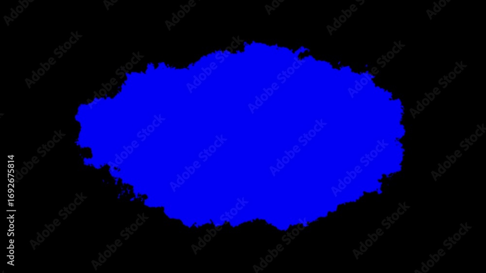 Aufkleber abstract blue blob expanding motion graphic background dark black space fractal edge organic shape d