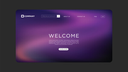 Stunning modern website welcome screen with elegant design, ideal for online business branding