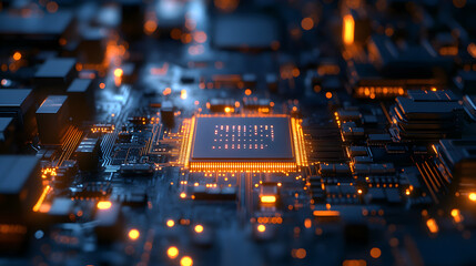 Abstract circuit board futuristic technology processor 