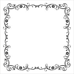 Vintage Ornamental Frame – Elegant Black Vector Border on a white background, JPG, 300 DPI