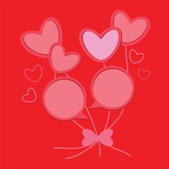 Red paper heart card template