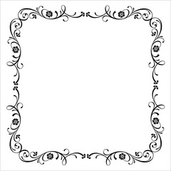 Vintage Ornamental Frame – Elegant Black Vector Border on a white background, JPG, 300 DPI
