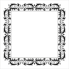 Vintage Ornamental Frame – Elegant Black Vector Border on a white background, JPG, 300 DPI