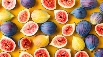 Colorful fruit pattern of fresh figs