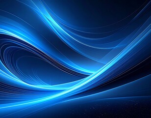 Fototapeta premium Abstract blue flowing lines on dark background