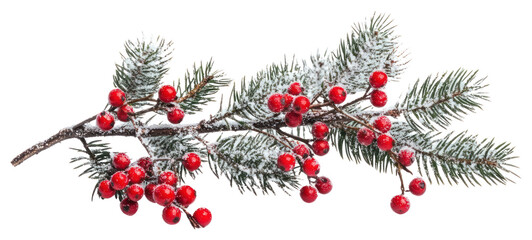 PNG Tree branch with red berries christmas festive nature.
