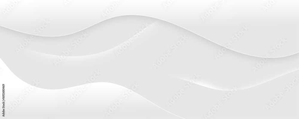Poster abstract white luxurious paper waves background. white and light gray gradient texture wave curve li