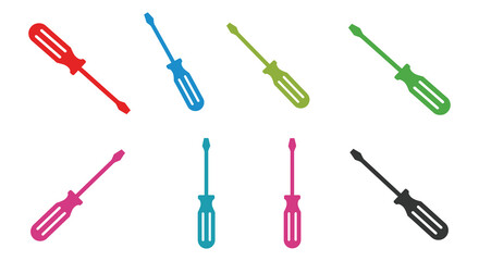 a variety of colorful screwdrivers arranged neatly in rows