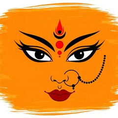 Navratri illustration, mata face illustration 