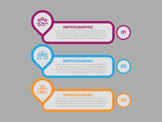 Infographic template for business. 3 Steps Modern Timeline diagram with road journey concept, presentation vector infographic.