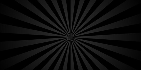 Abstract black radial sun burst circle starburst vector retro sunny wallpaper texture background.	