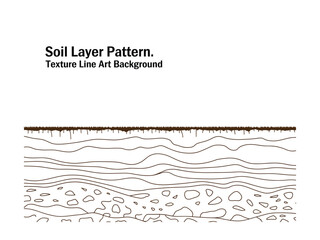 Soil Layers Line Art: Underground Texture Vector Illustration for Geology, Science, Education and Environmental Science, Soil Science, and Layered Earth