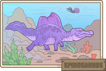 prehistoric dinosaur spinosaurus, illustration design