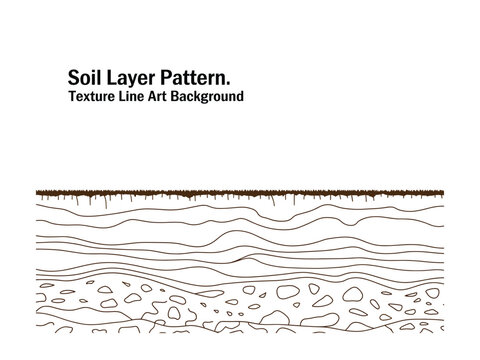 Soil Layers Line Art: Underground Texture Vector Illustration for Geology, Science, Education and Environmental Science, Soil Science, and Layered Earth