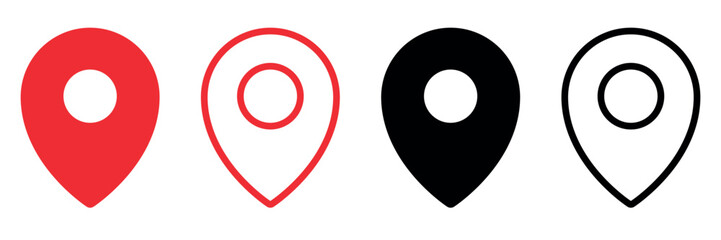 New Location Map Icons. Location Marker. Location Pin Icon Set. Location Map Icons Bundle in Transparent Background, Svg, Png