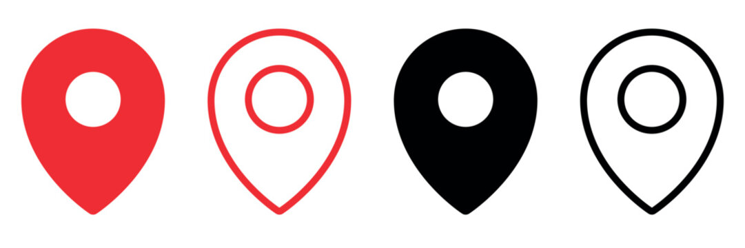 New Location Map Icons. Location Marker. Location Pin Icon Set. Location Map Icons Bundle in Transparent Background, Svg, Png
