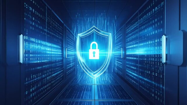 Protecting data in a secure server room with strong encryption methods and binary streams