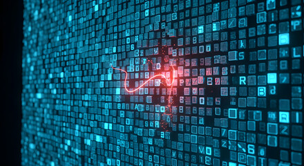 Digital Network Data Flow and Glitch Effect