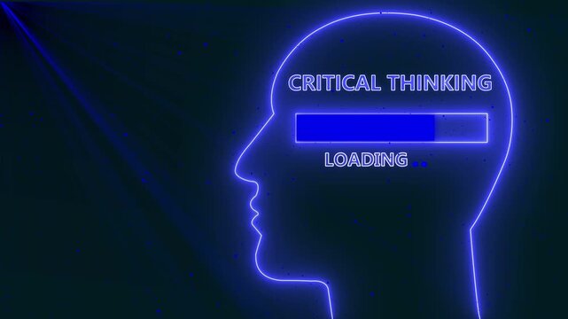 Futuristic Brain Critical Thinking Loading Screen Animation. Modern Technology and Artificial Intelligence  Critical Thinking Loading Animation