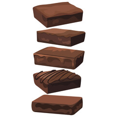Chocolate fudge brownie isometric piece set traditional with nuts cocoa frosting