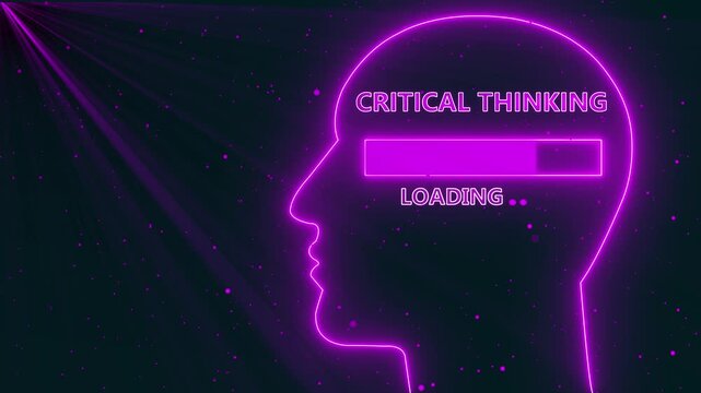 Futuristic Brain Critical Thinking Loading Screen Animation. Modern Technology and Artificial Intelligence  Critical Thinking Loading Animation