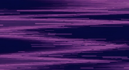 Abstract purple and dark blue horizontal lines with digital glitch effect