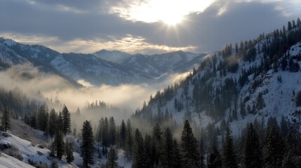 Obraz premium sunrise over the mountains.