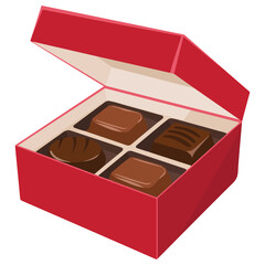 Assorted chocolate Valentine collection image illustration isolated on white background