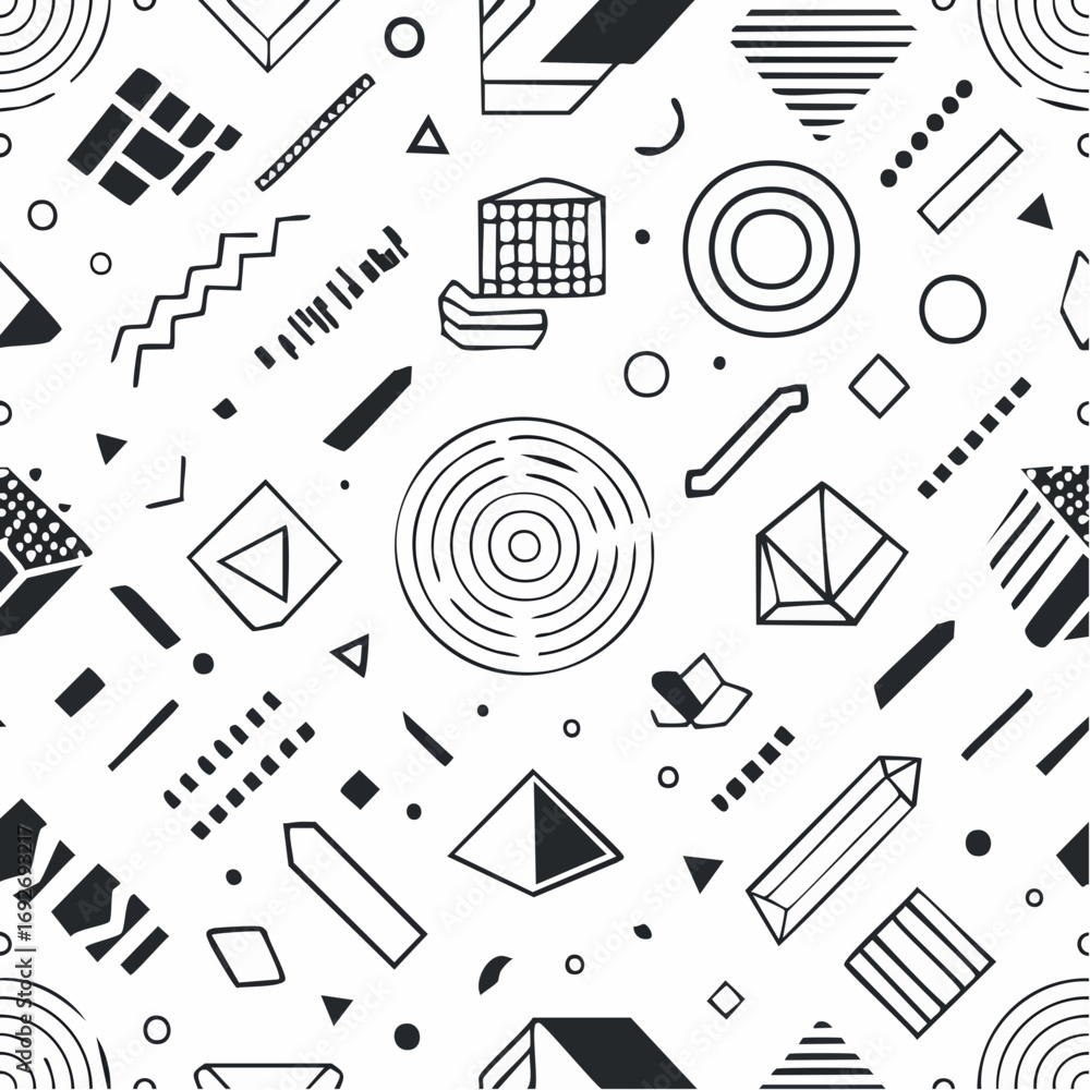 Poster pattern background geometric vector abstract seamless design fashion modern texture retro 80s 90s gr