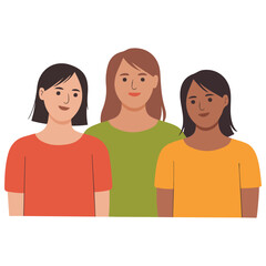 Diverse group empowered women standing together unity inclusivity womens solidarity