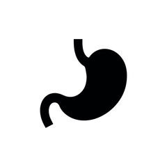 Fototapeta premium Black stomach icon on white background showcasing human internal digestive organ anatomy