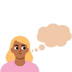 Pretty woman portrait speech bubble female avatar character empty space text message