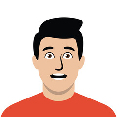 Male face icon head white background vector illustration isolated on white