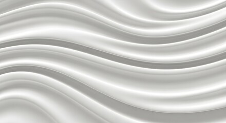 Obraz premium Smooth white fabric waves with subtle shadows and highlights flowing in gentle curves across the frame