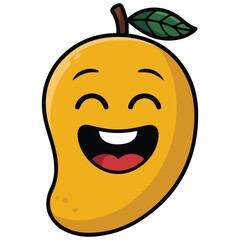Cartoon mango character okay mascot isolated vector illustration on white background