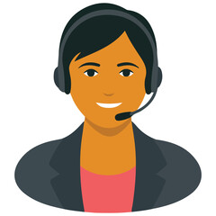 Customer service operator people flat icon set vector illustration for various use
