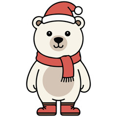 Festive winter season set with Santa gifts and decorations vector illustration