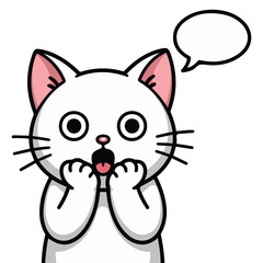 Playful kawaii kitten emoticon mascot sticker design vector illustration isolated