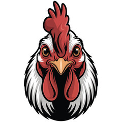 White chicken hen head profile icon isolated vector illustration on white background