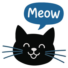 Playful orange cartoon cat with a ribbon bow isolated vector illustration on white background